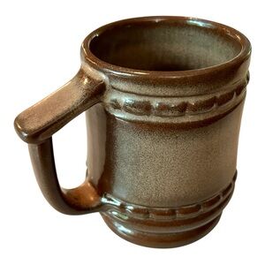 Vintage Frankoma Pottery Plainsman Brown C10 Barrel Coffee Tea Mug Cup 10oz